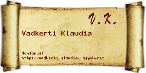 Vadkerti Klaudia névjegykártya