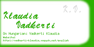 klaudia vadkerti business card